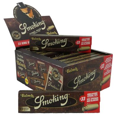 Cartine Smoking brown lunghe con tips 1x24